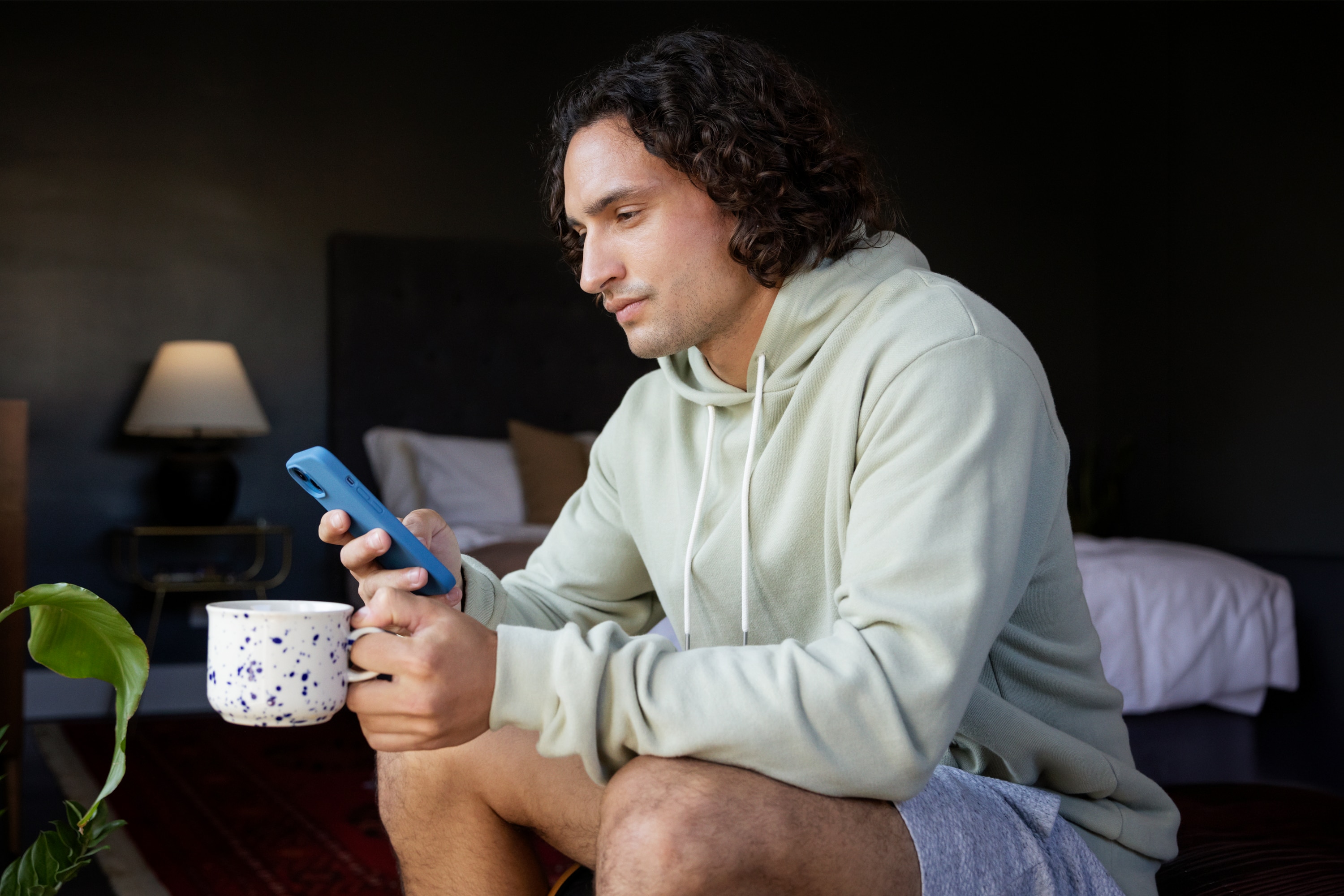 Male looking at his phone