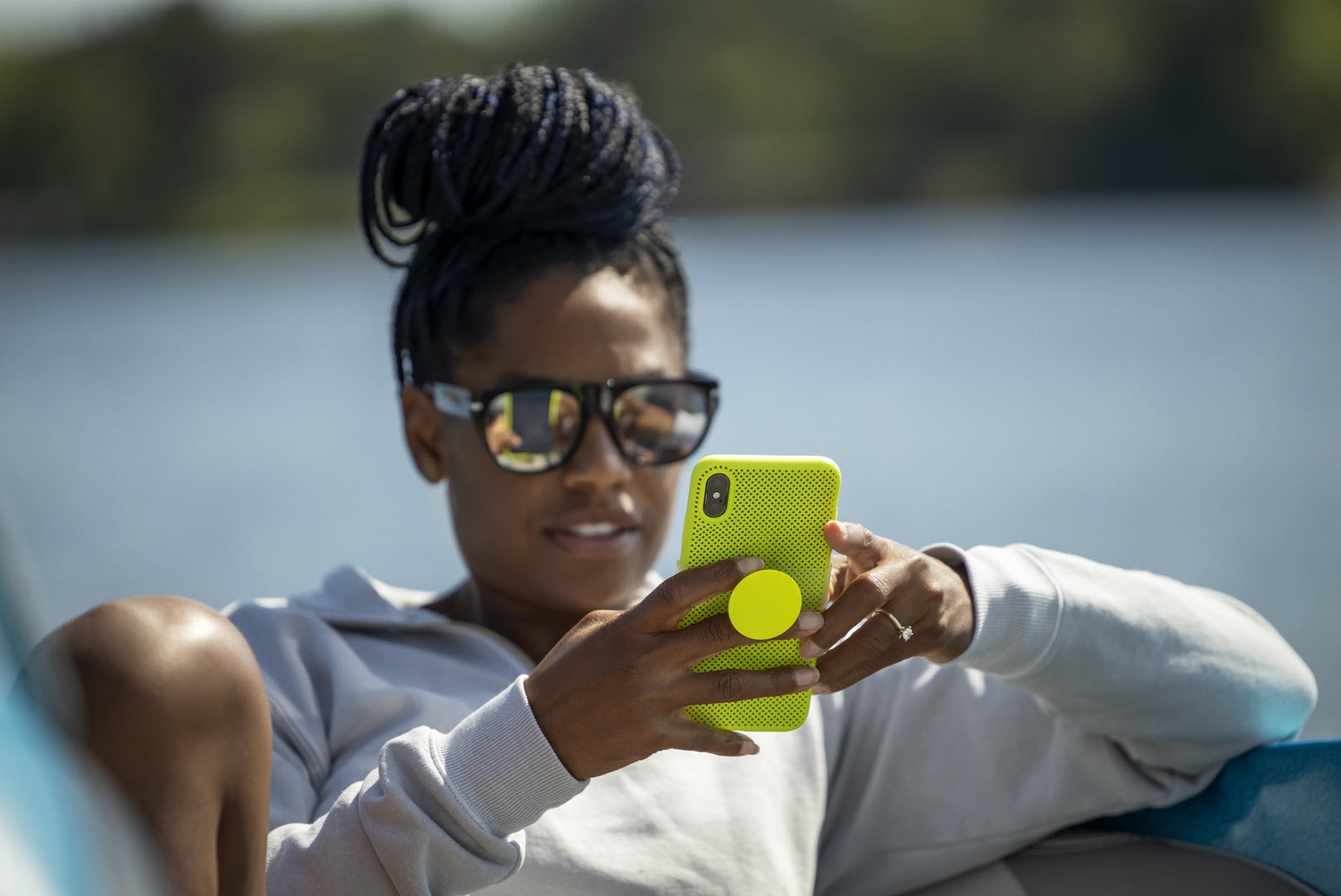 Woman using her phone