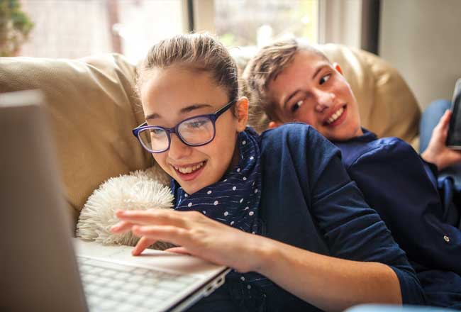 Kids doing homework